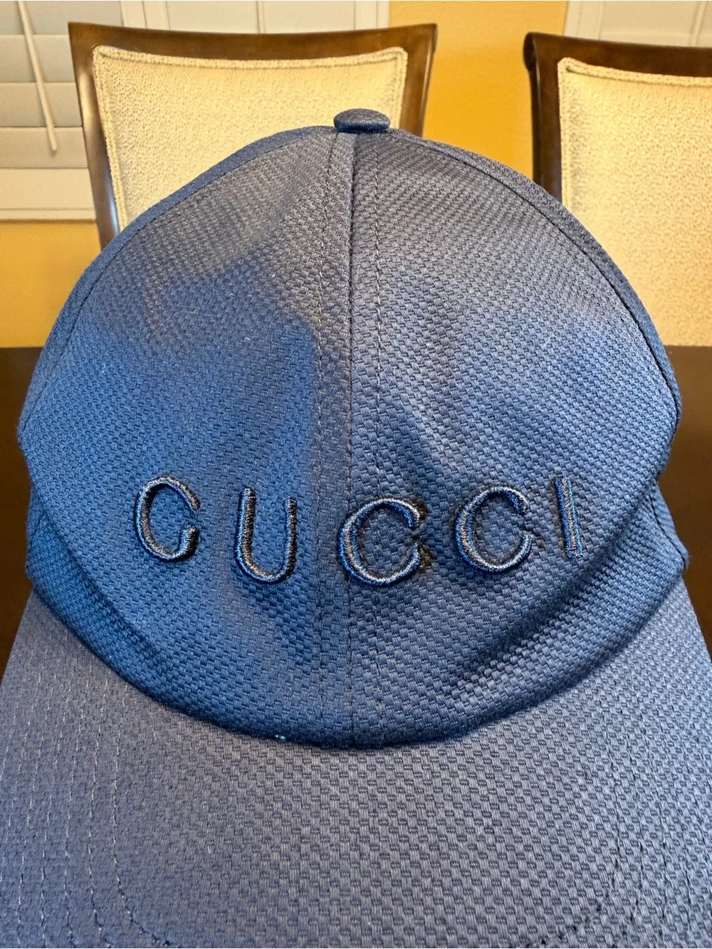 New Gucci Logo Navy Baseball Hat Size L
